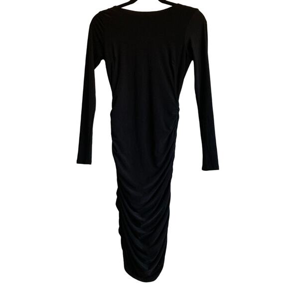 Lulus Black Ruched Open Back Long Sleeve Mini Dress Size XS NWT - Picture 14 of 16